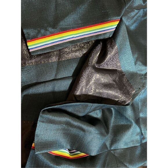 Kowaun Keenly Asian NWT Men's Pride Sports Coat, Blazer Jacket Iridescent Blue - Picture 6 of 8